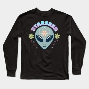 Star Being Face With "Starseed" Long Sleeve T-Shirt